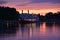 Columbia River Boat Cruise Docking at Dusk with Sunset Backdrop