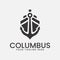 columbus with anchor logo vector illustration
