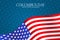 Columbus Day background. USA National holiday concept. Realistic United States of America flag with stripes and stars.