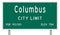 Columbus Ohio road sign showing population and elevation