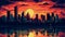 Columbus Sunset In 1990s Pixel Art