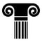 Column ancient style Antique classical column architecture element Pillar Greek roman column icon black color vector illustration