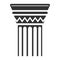 Column black icon, rome culture building element