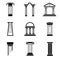 Column black vector icons