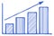 Column chart doodle. Financial growth diagram drawing