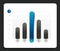 Column chart, graph pointing on the first position comparing with the others. Simply color editable.