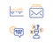 Column diagram, Quick tips and Mail icons set. Quiz test sign. Sale statistics, Helpful tricks, New messages. Vector