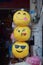 a column of emoji cushion