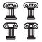 Column icon in four variations. Vector eps 10.