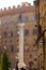 Column of Justice is an ancient Roman marble column with a porphyry statue of Justice at the top, Florence, Italy