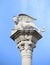 column with the lion winged symbol of the of Venice in Italy