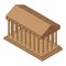 Column museum building icon, isometric style