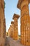 Column order of Temple of Hera in Selinunte at sunset