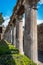 Column pillars at ruins of Herculanum which was covered by volcanic dust after Vesuvius eruption, Herculanum Italy