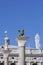 Column of San Marco and National Library of St Mark`s on Piazza San Marco, Venice, Italy