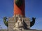 column sculpture blue sky sunlight