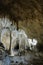 Column and stalactites in the Painted Grotto, Carlsbad Caverns National Park, New Mexico, United States of America