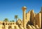 Column and statues of sphinx in karnak temple