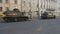 Column of tanks preparing for the victory Parade