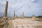 Columned street. Roman remains in Tyre. Tyre is an ancient Phoenician city. Tyre, Lebanon