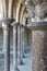 Columns of the abbey Mont Saint Michel, France