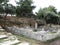 Columns in ancient church in Archaeological site of Aliki, Thassos