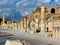 Columns of ancient State Agora and ruins of Odeon in Ephesus, Turkey