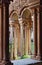 Columns and arches in the medieval cloister of Saint Zeno