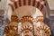 Columns and double-tiered arches in the interior of the Mosque-Cathedral of Cordoba, Spain