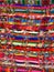 Columns of folded colorful blankets in bolivian street market, La Paz, Bolivia
