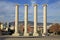 Columns in front of National Art Museum of Catalonia MNAC in Barcelona