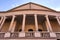 Columns and frontage of a historic neoclassical building