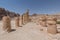 Columns at Great Temple Nabataean ancient town Petra Jordan.