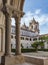 Columns inner courtyard of the monastery Alcobaca