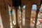 Columns inside the tower of the Cathedral Split in Croatia