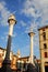 Columns with lion statue in Piazza dei Signori in Vicenza in Veneto (Italy)