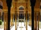 Columns of the palace of Alhambra in Granada, Spain with the view of the Court of Lions