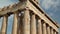 Columns of Parthenon - antique temple in Athenian Acropolis in Greece