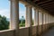 Columns perspective of Stoa of Attalos in Ancient Agora in Athens