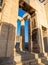 Columns of Propylaea gate entrance of Acropolis, Athens, Greece against blue sky