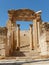 COLUMNS, STAIRS AND DOOR IN JERASH, JORDAN