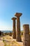 Columns of Temple of Athena in Assos ancient city ruins.