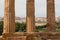 The columns of the Temple of `Castor and Pollux`. Temples Valley, Sicily.