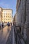 Columns of the Temple of the Divine Hadrian in Piazza di Pietra in the center of Rome