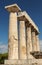 Columns to temple of Aphaia in Greece Island