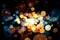 Colurful Blurred bokeh light on dark background. Christmas and New Year holidays template. Abstract beautiful glitter defocused