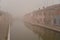 Comacchio, canal bridge in winter. Ferrara, Emilia Romagna, Italy