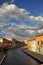 Comacchio, canal and waterfront houses. Ferrara, Italy