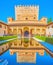 Comares Palace and its reflection, Court of Myrtles, Nasrid Palace, Alhambra, Granada, Spain