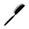 Comb brush. Black silhouette comb brushes for combing and detangling hair.